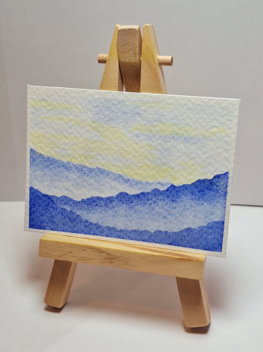 "Mystic Mountains" Hand-painted gouache painting (Tiny original artwork)